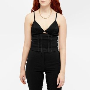 NWT INTERMIX - VIKTORIA & WOODS BLACK RUMBLE BUSTIER TOP SIZE 0!